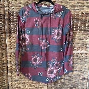 Viamor Striped Flower Hoodie